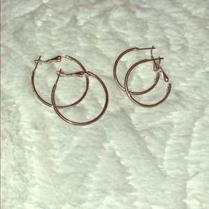 two sizes! silver hoop earrings